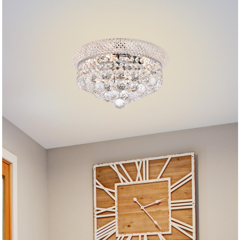 Primo 6 light Chrome Flush Mount Clear Royal Cut Crystal. Picture 8