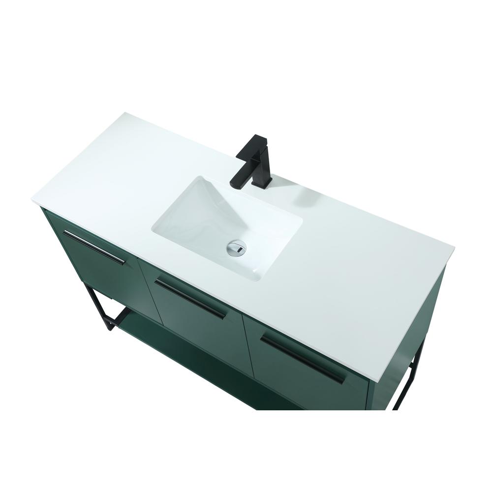 48 inch Single bathroom vanity in green. Picture 10