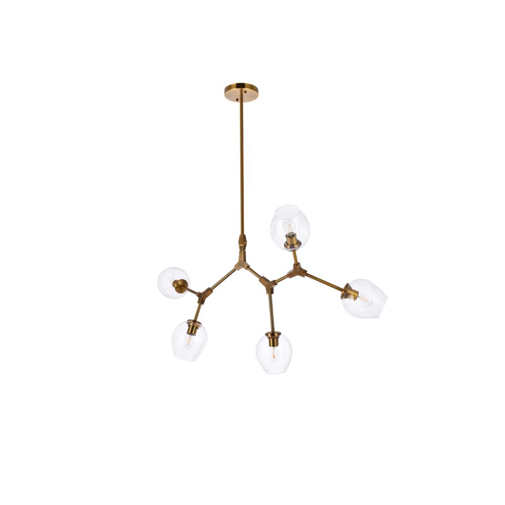 Cavoli 5 lights brass chandelier. Picture 6
