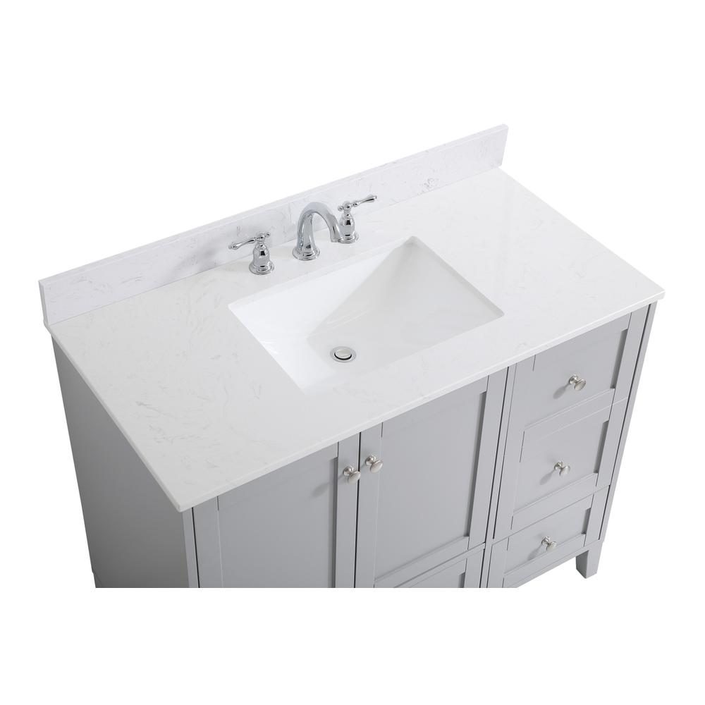 42 inch Single Bathroom Vanity in Grey with Backsplash. Picture 11