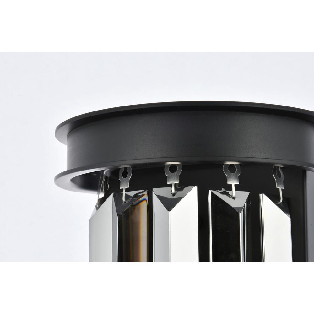 Sydney 2 light Matte Black Wall Sconce Silver Shade (Grey) Royal Cut Crystal. Picture 5