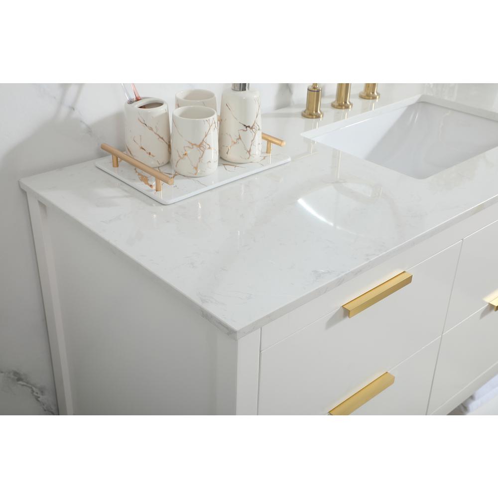 60 inch Single bathroom vanity in white. Picture 5