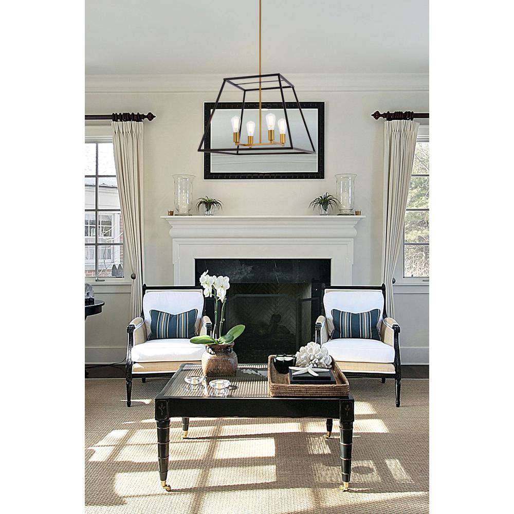Declan 24 inch pendant in black and brass. Picture 8