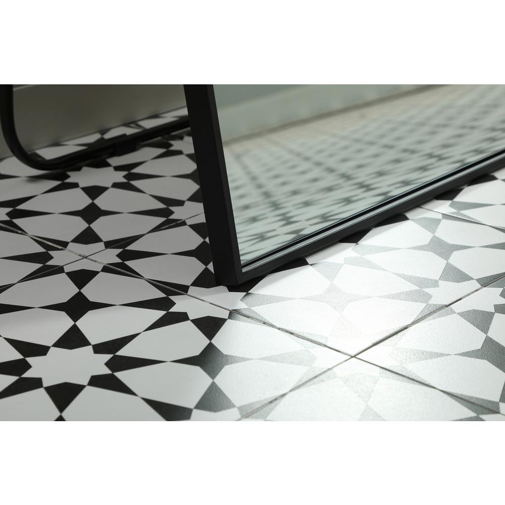 Metal Frame Rectangle Full Length Mirror 30x60 Inch in Black. Picture 4