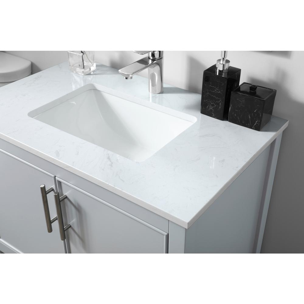 30 Inch SIngle Bathroom Vanity In Grey. Picture 5
