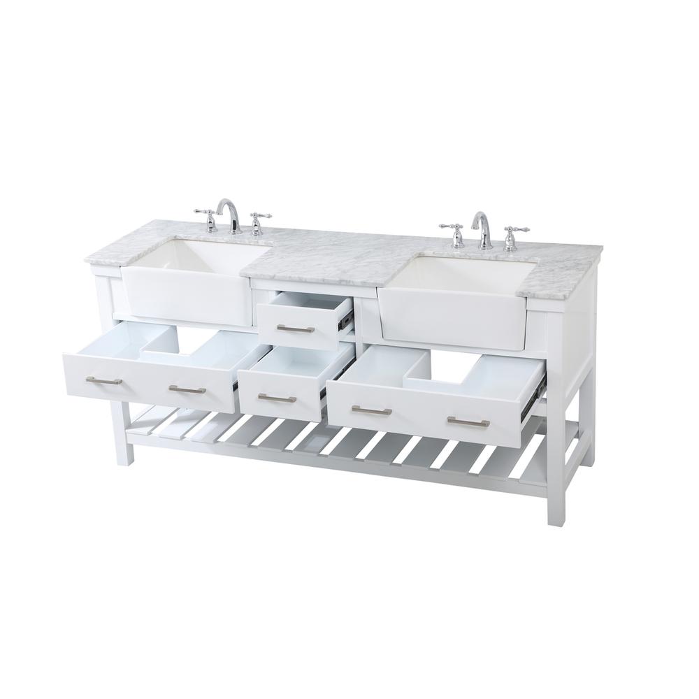 72 inch double bathroom vanity in white. Picture 9