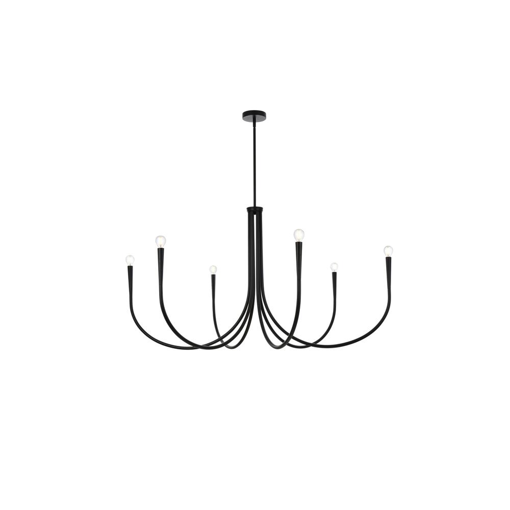 Layne 55 inch chandelier in Black. Picture 1