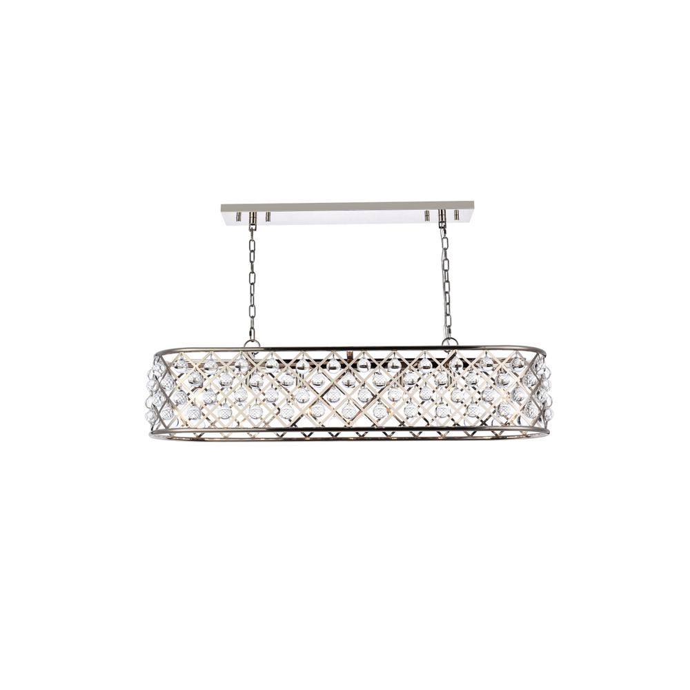 Madison 7 light polished Nickel Chandelier Clear Royal Cut Crystal. Picture 1