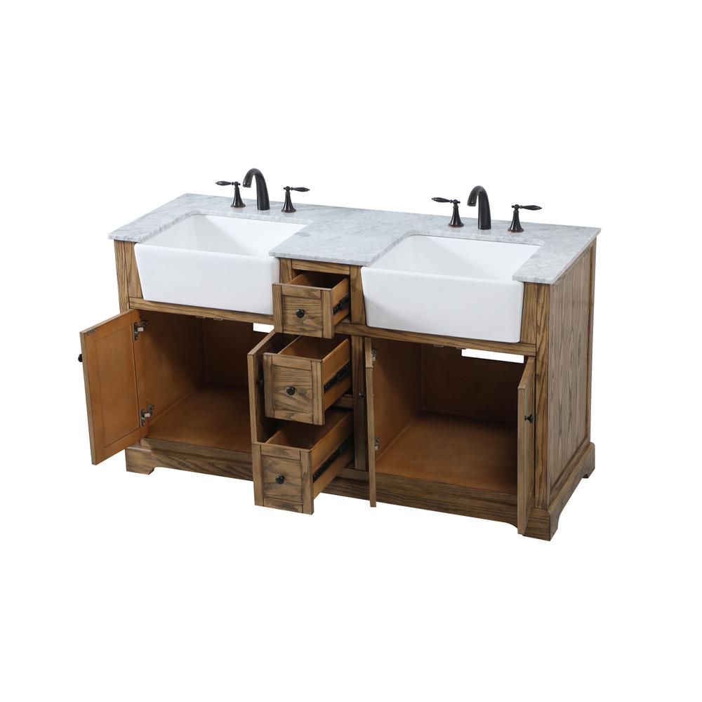 60 inch double bathroom vanity in driftwood. Picture 9