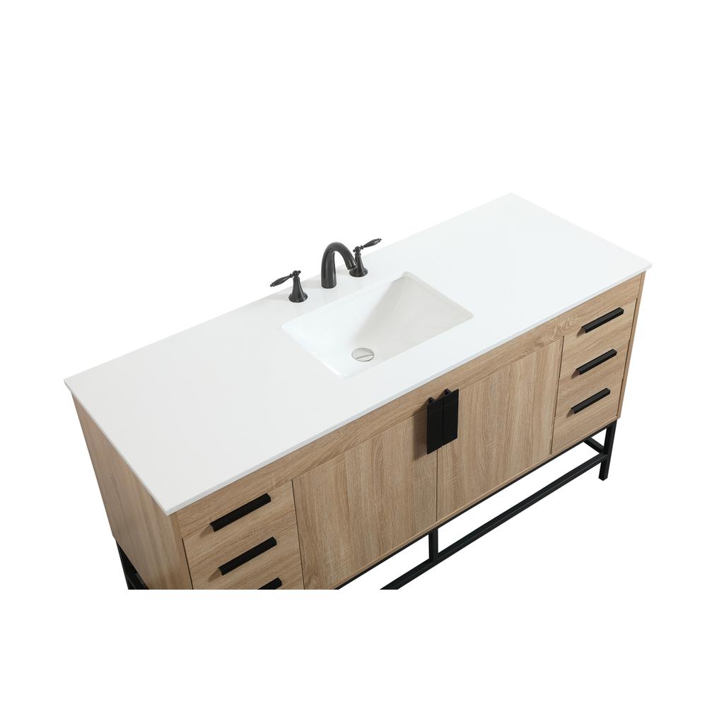 60 inch Single bathroom vanity in mango wood. Picture 10