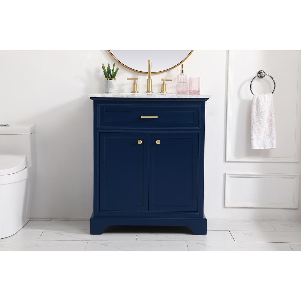 30 inch Single bathroom vanity in Blue. Picture 14
