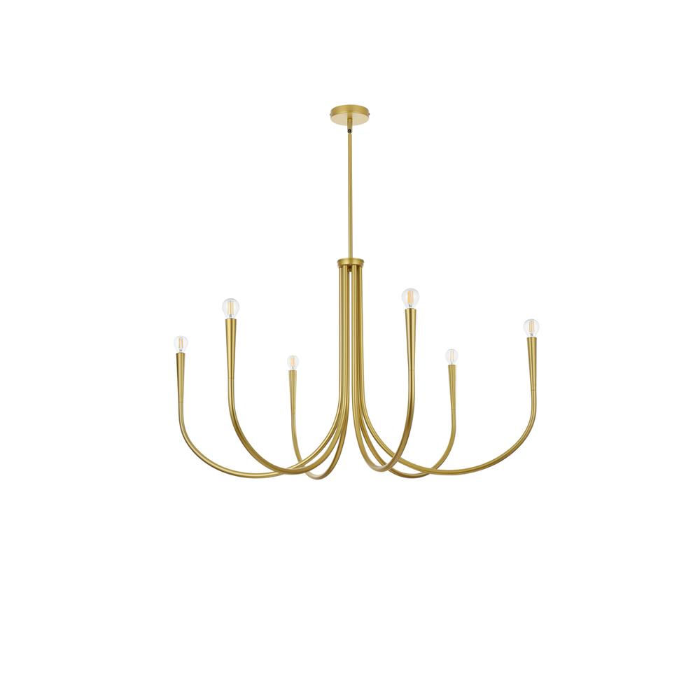 Layne 42 inch chandelier in Brass. Picture 6