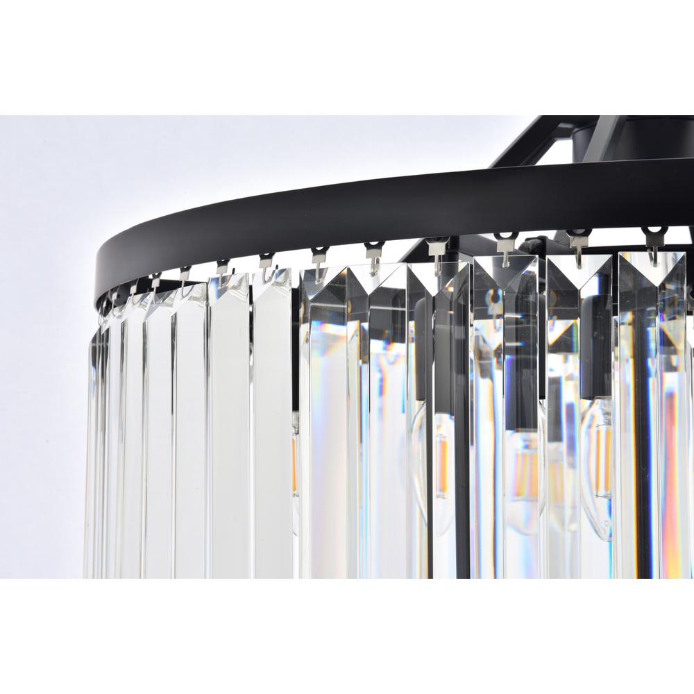 Chelsea 8 light Matte Black Chandelier Clear Royal Cut Crystal. Picture 5