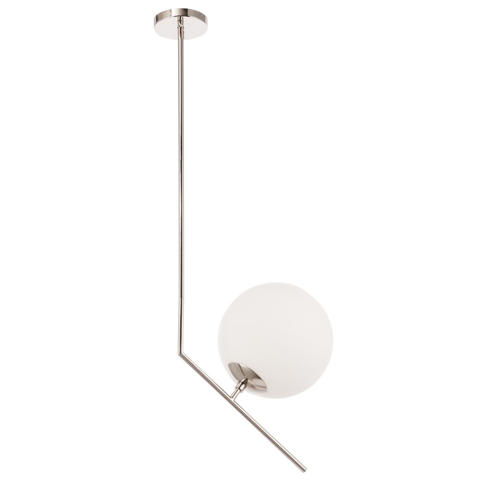 Ryland 1 Light Chrome And Frosted White Glass Pendant. Picture 6