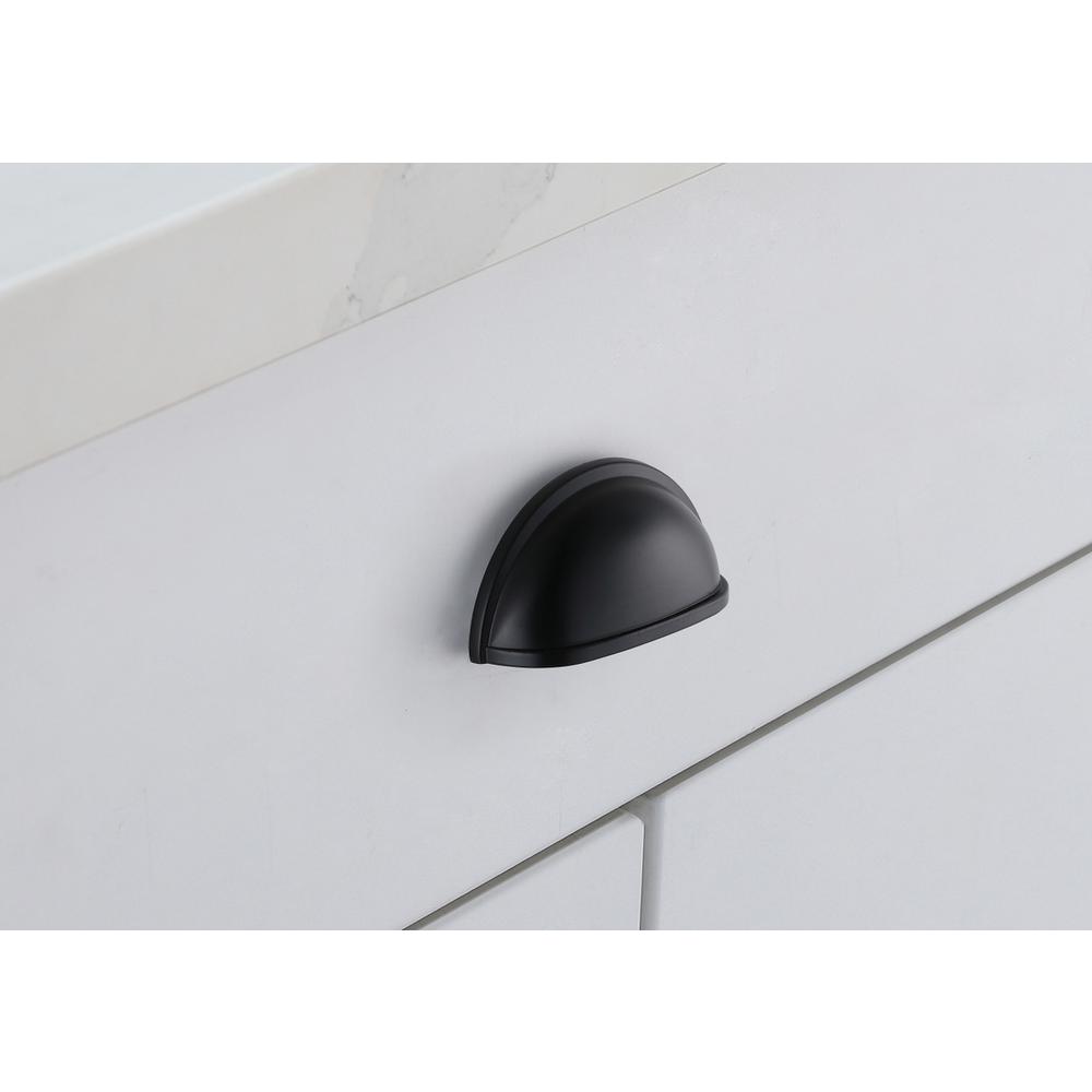 Atticus 3" Center to Center Matte Black Cup Bar Pull Multipack (set of 10). Picture 2