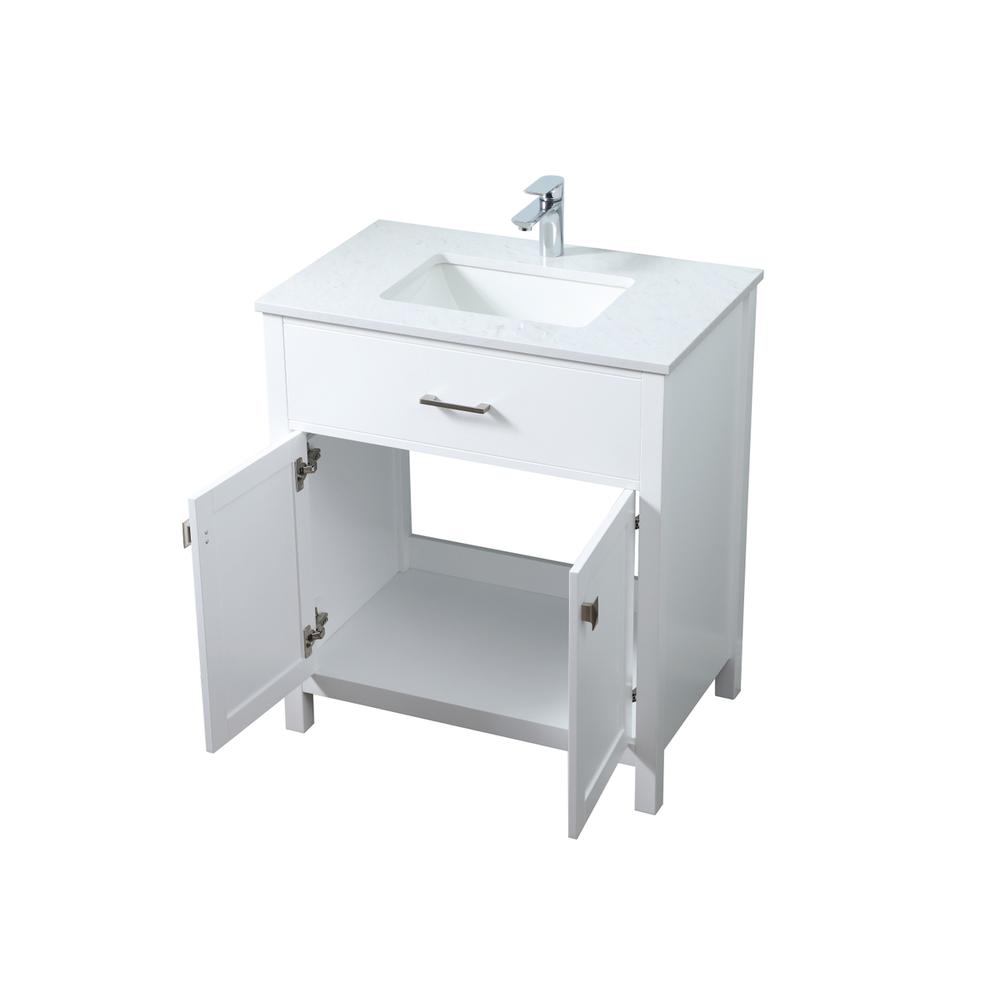 30 Inch SIngle Bathroom Vanity In White. Picture 9