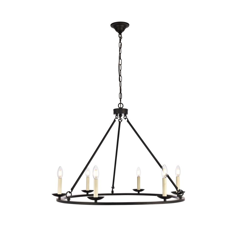 Maine Collection Chandelier D32.4 H23.25 Lt:6 Black Finish. Picture 1