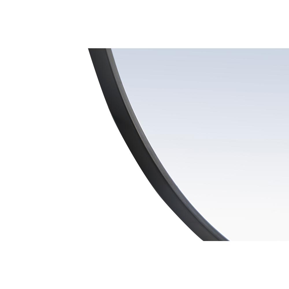 Metal frame Round Mirror with decorative hook 28 inch Black finish. Picture 6