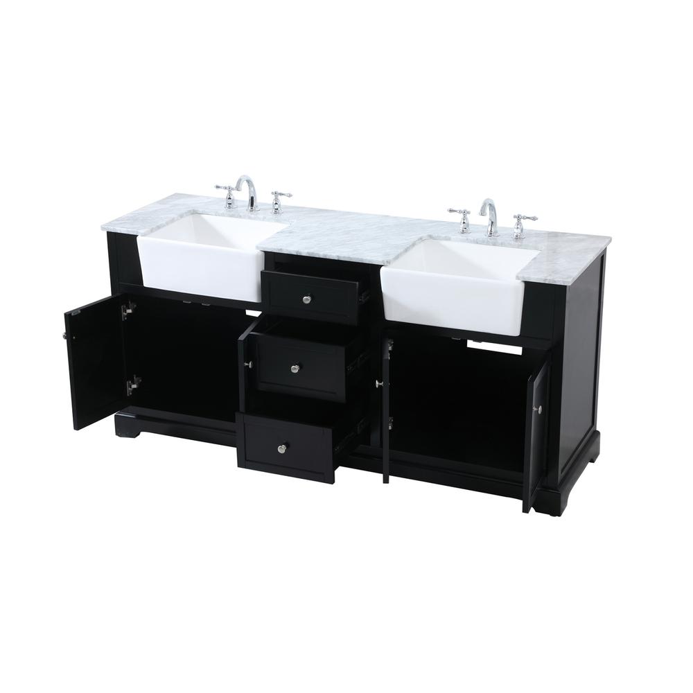 72 inch double bathroom vanity in black. Picture 9