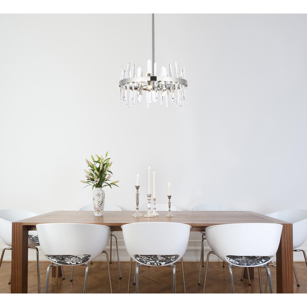 Serena 20 inch crystal round pendant in chrome. Picture 7