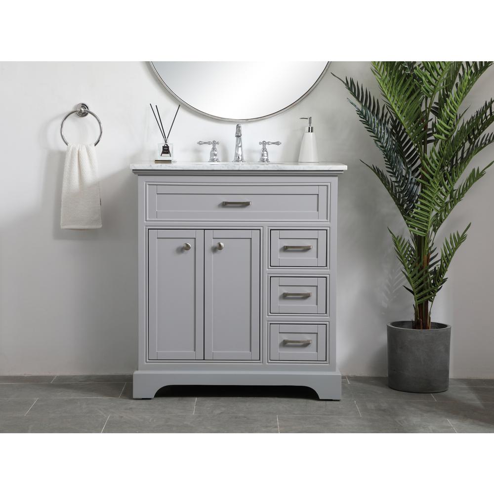 32 inch Single bathroom vanity in grey. Picture 14