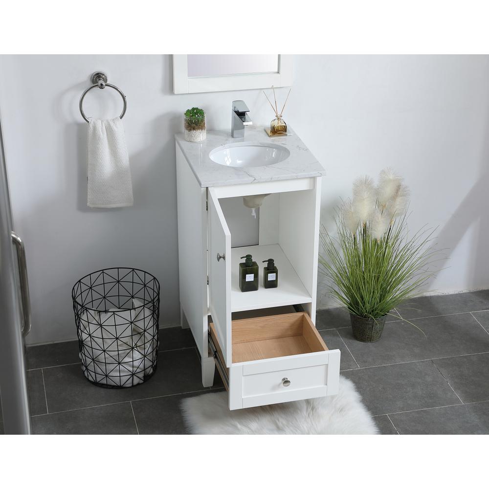 18 inch Single Bathroom Vanity in White. Picture 3