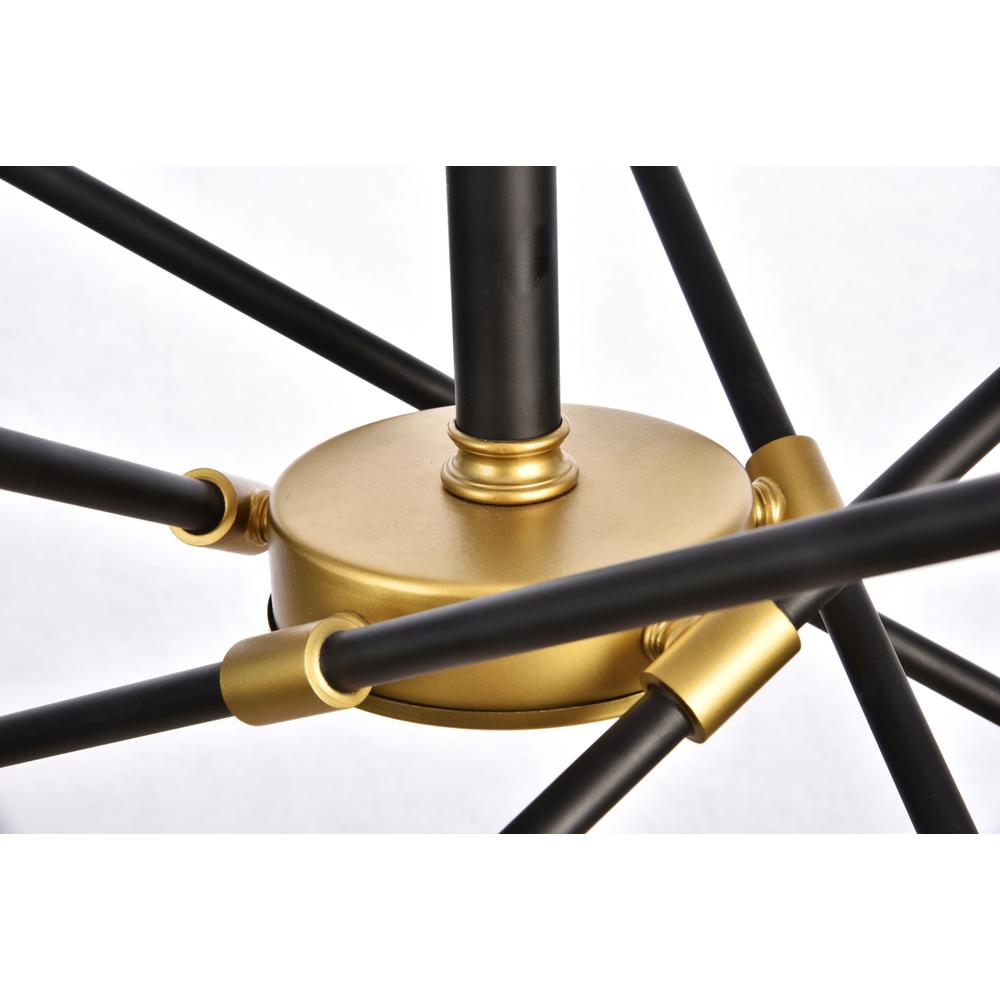 Axel Collection Chandelier D27.2 H32.5 Lt:10 Black and Brass Finish. Picture 5