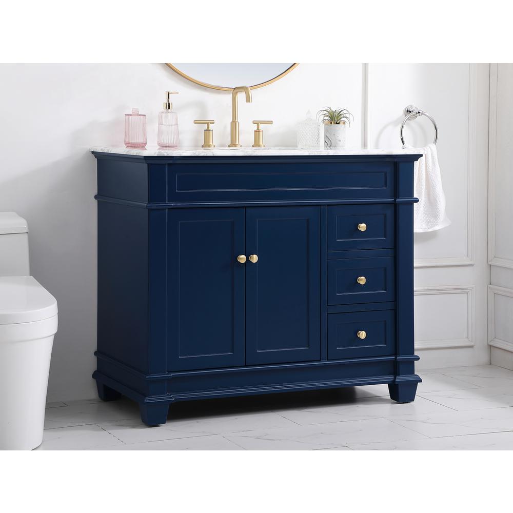 42 inch Single Bathroom Vanity set in Blue. Picture 2