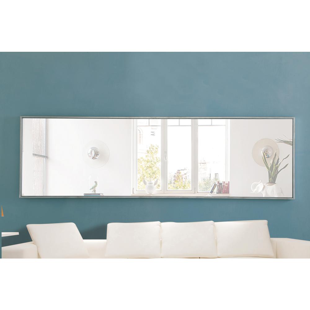 Metal frame Rectangle Mirror 18 inch Silver. Picture 5