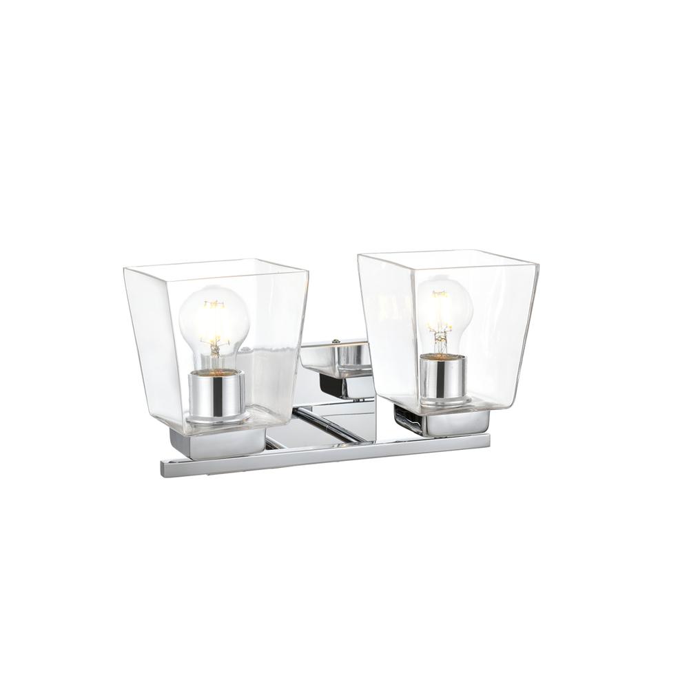 Merrick 2 light Chrome and Clear Bath Sconce. Picture 3