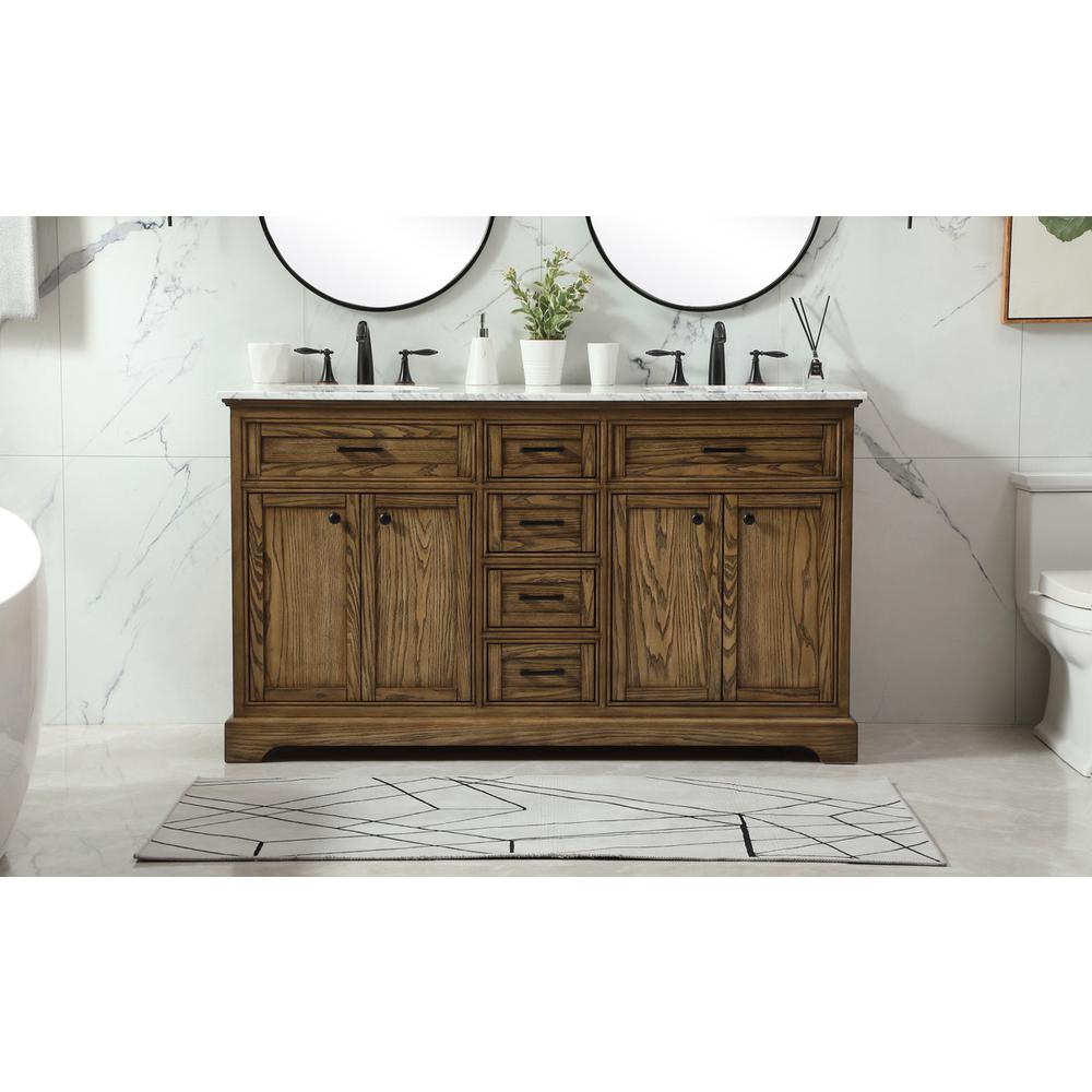 60 inch double bathroom vanity in driftwood. Picture 14