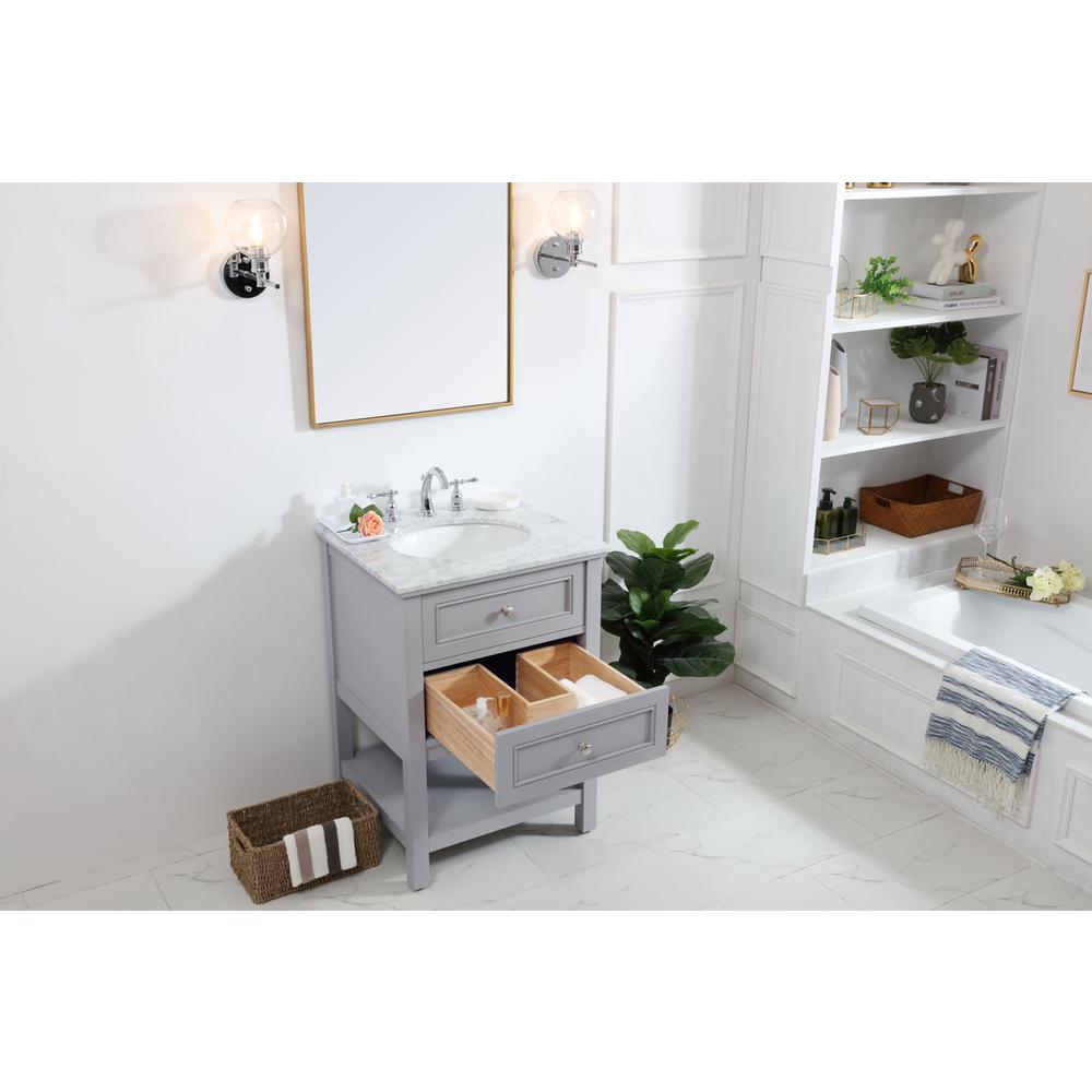 24 in. Single bathroom vanity set in Grey. Picture 3