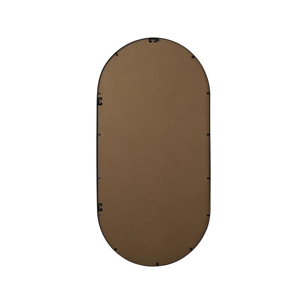 Metal Frame Oval Mirror 30x60 Inch in Black. Picture 10