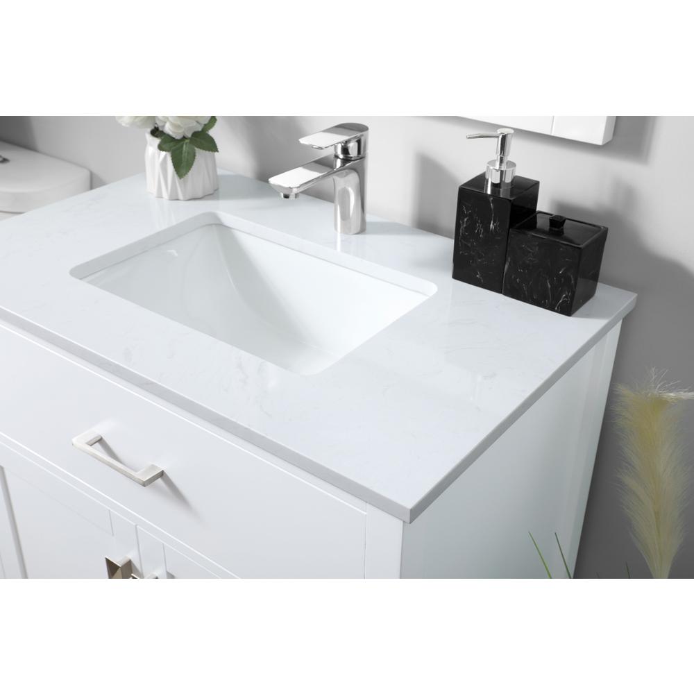 30 Inch SIngle Bathroom Vanity In White. Picture 5
