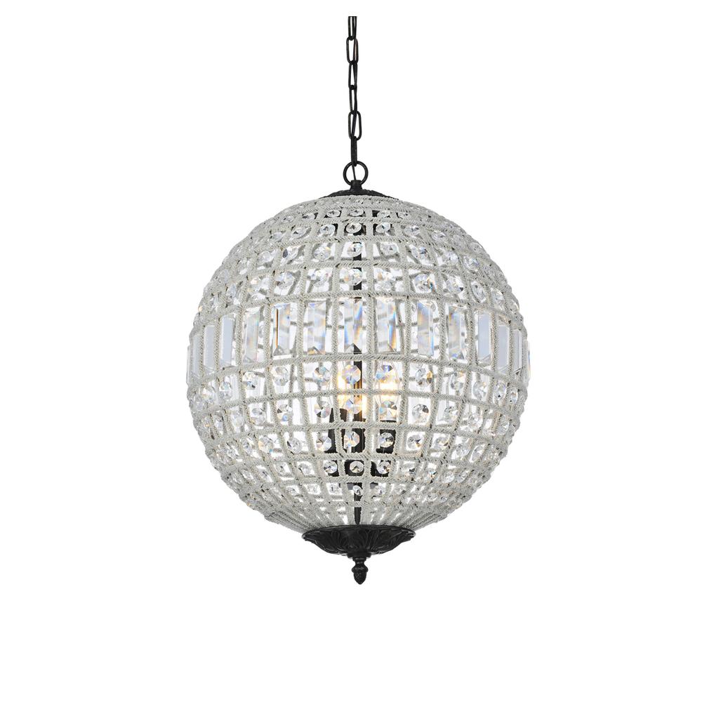 Olivia 3 light Dark Bronze Pendant Clear Royal Cut Crystal. Picture 7