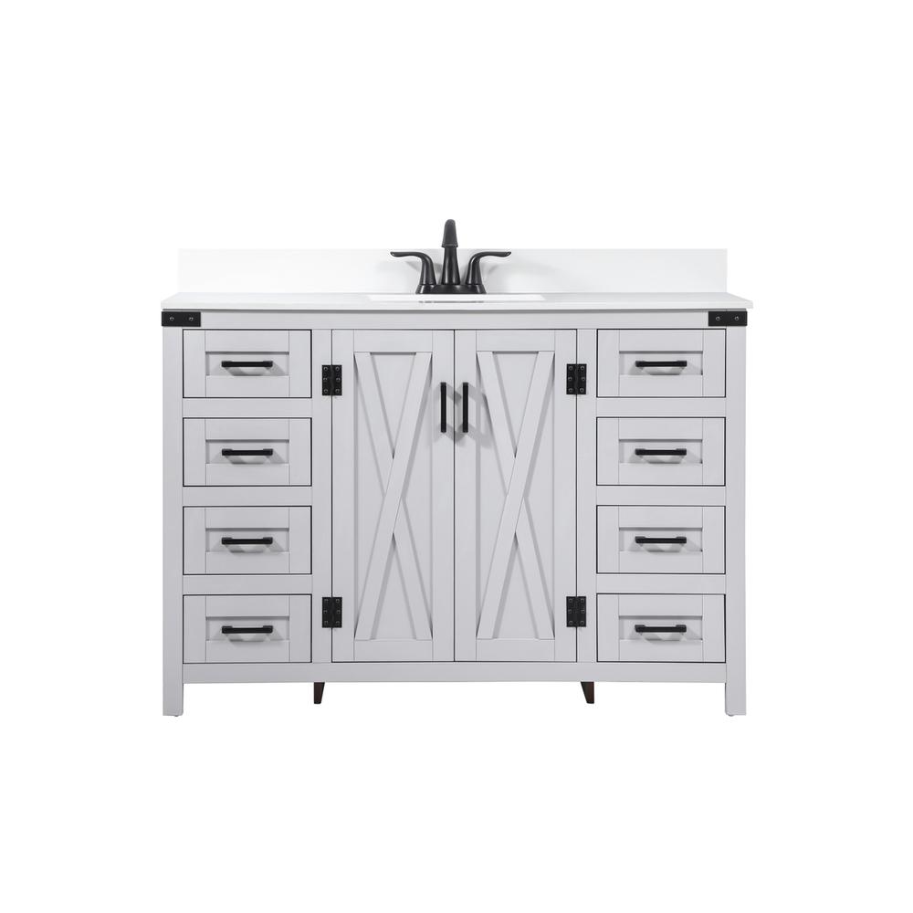 48 inch Single bathroom vanity in grey with backsplash. Picture 1