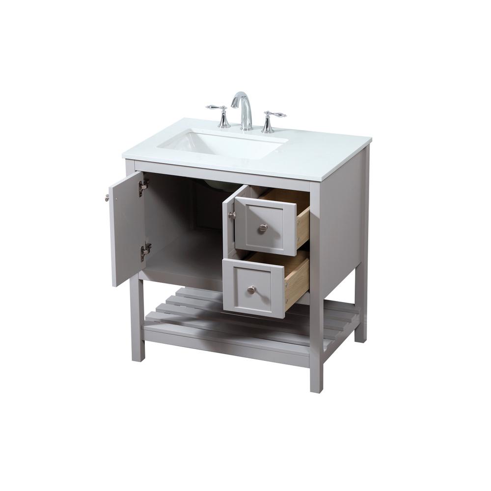 32 inch Single bathroom vanity in grey. Picture 9