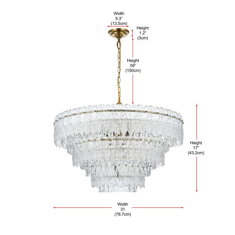 Emilia 31 inch Pendant Light in Satin Gold. Picture 9