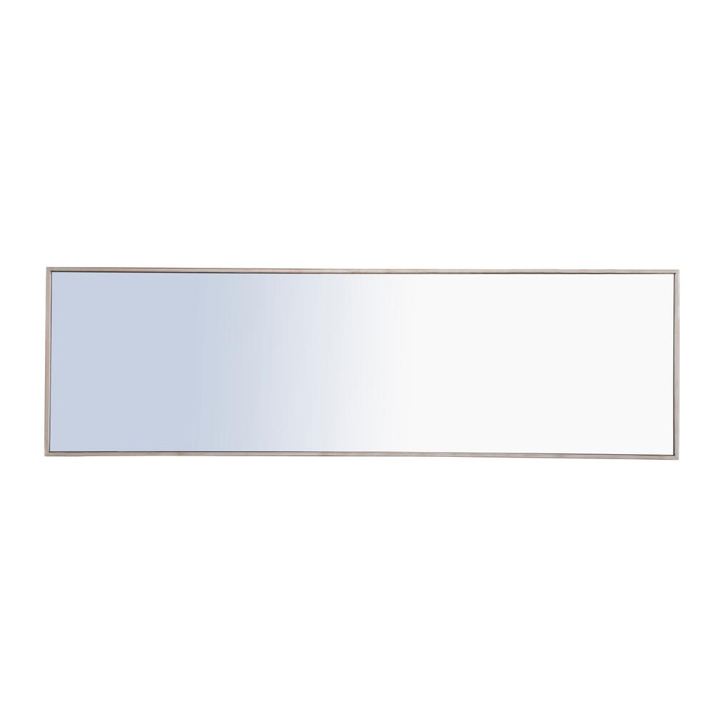 Metal frame Rectangle Mirror 18 inch Silver. Picture 4