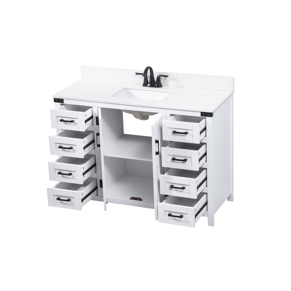 48 inch Single bathroom vanity in white with backsplash. Picture 9