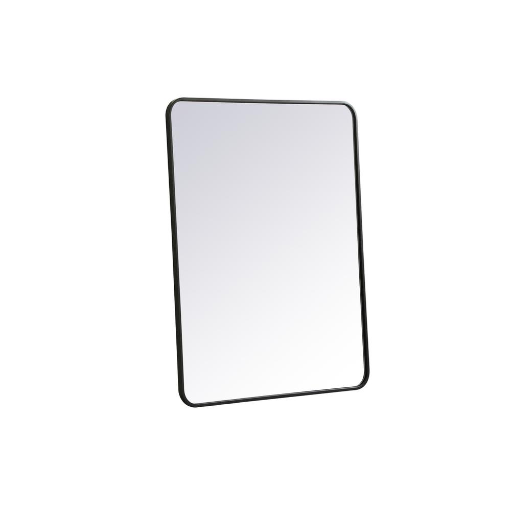 Soft corner metal rectangular mirror 30x40 inch in Black. Picture 7