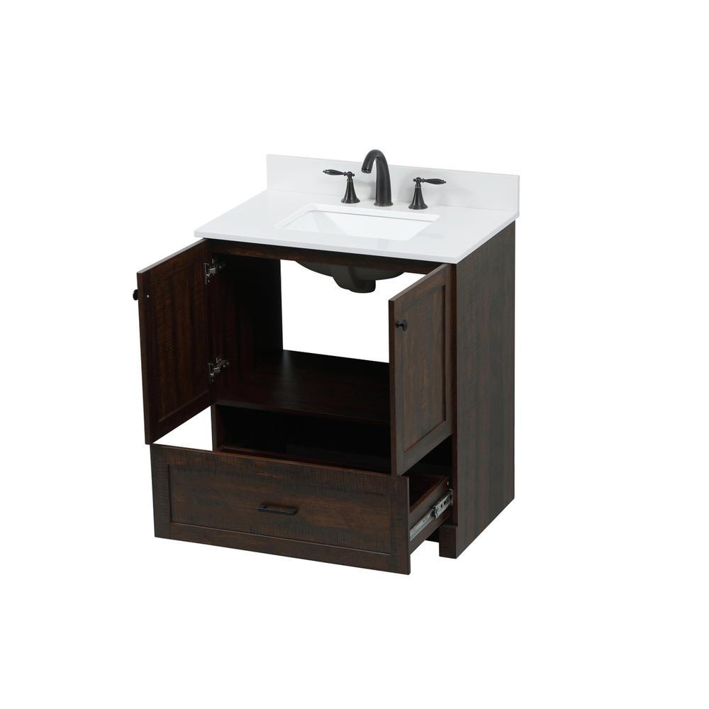 30 inch Single bathroom vanity in expresso with backsplash. Picture 9