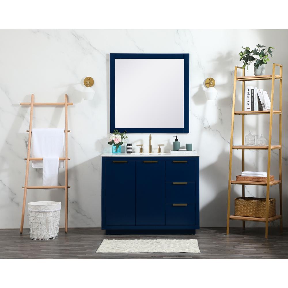 42 inch Single bathroom vanity in blue. Picture 4