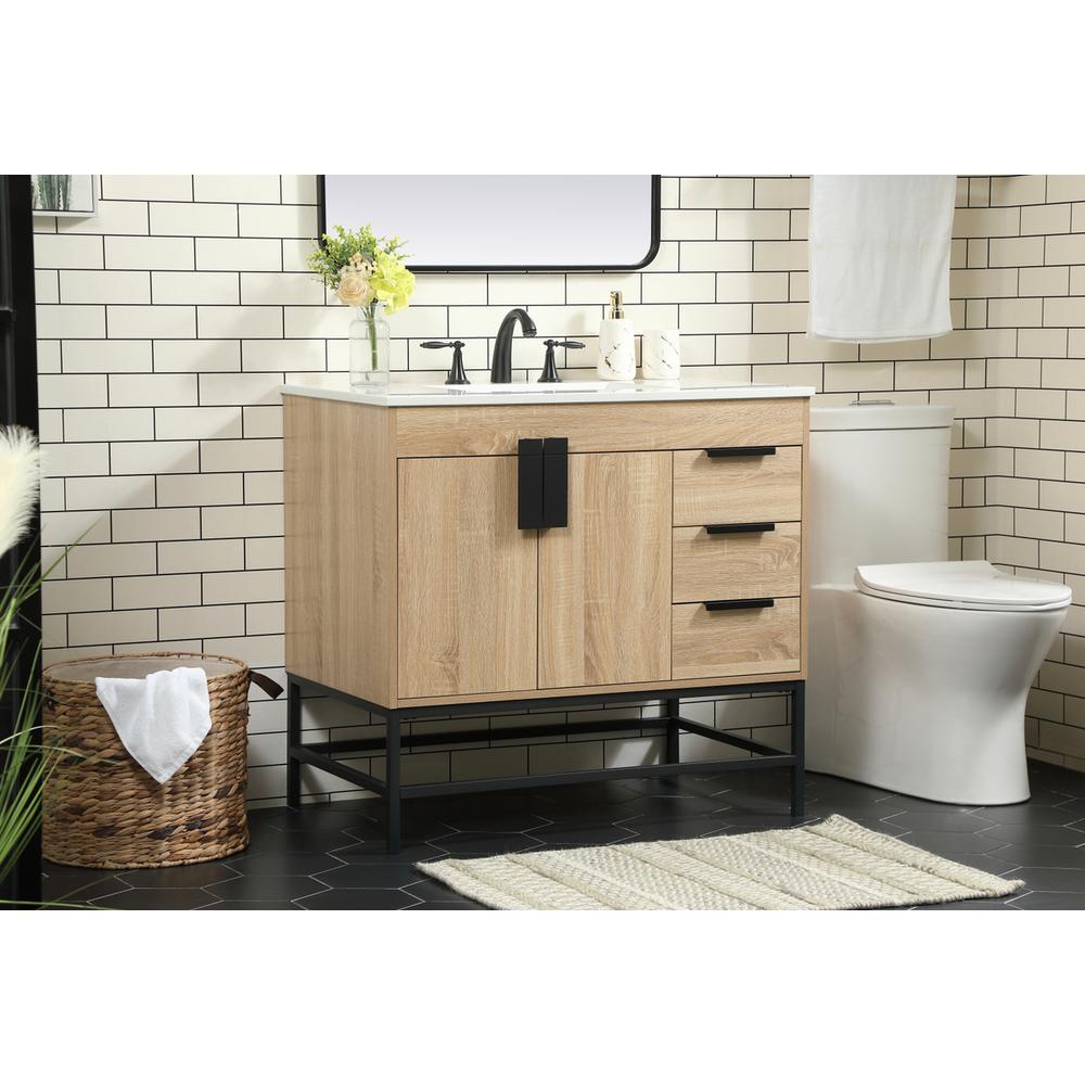 36 inch Single bathroom vanity in mango wood. Picture 2