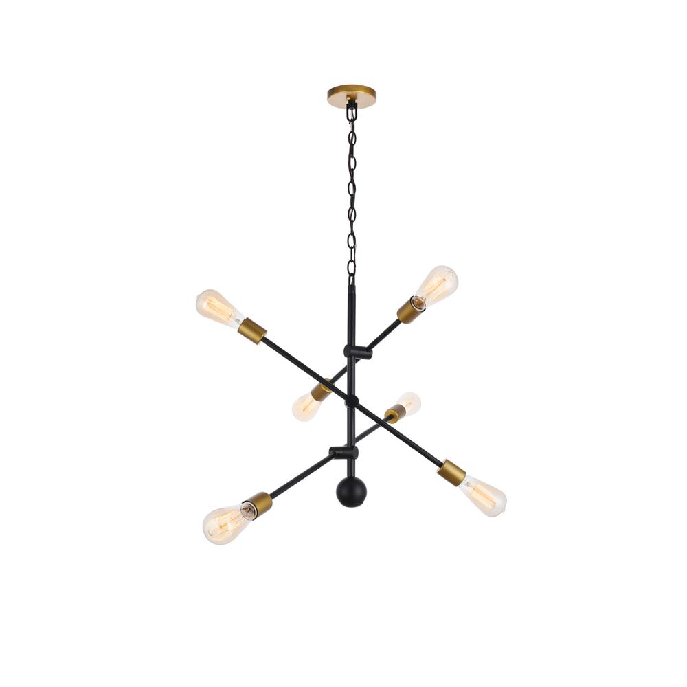 Axel 6 Lights Black Pendant. Picture 1