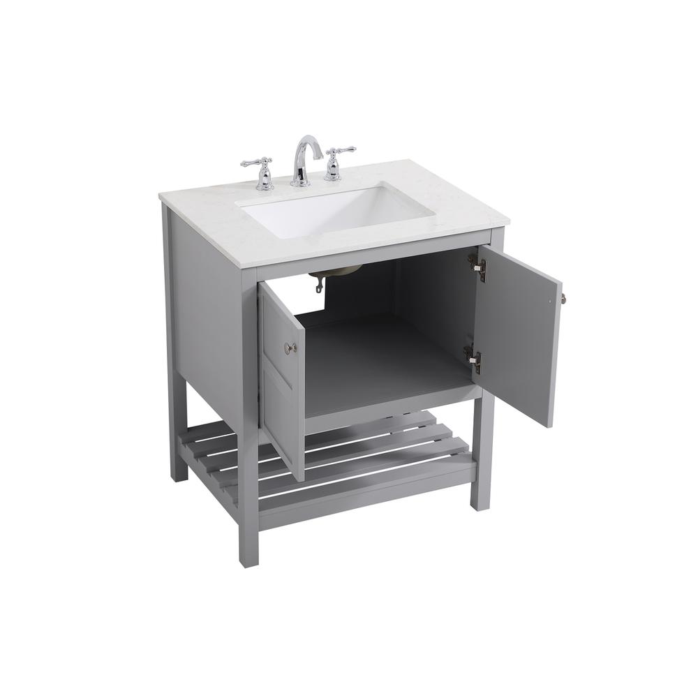 30 inch Single Bathroom Vanity in Gray. Picture 8