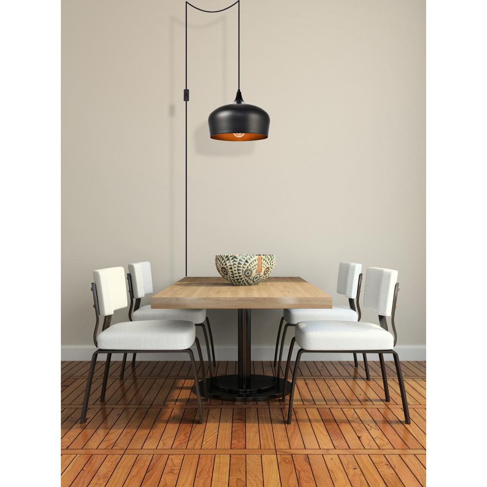 Nora 1 Light Black plug-in pendant. Picture 6