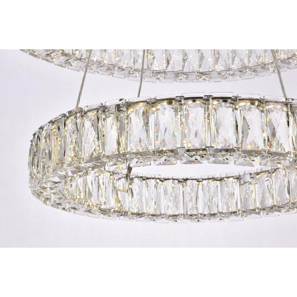 Monroe 28 inch LED double ring chandelier in chrome. Picture 3