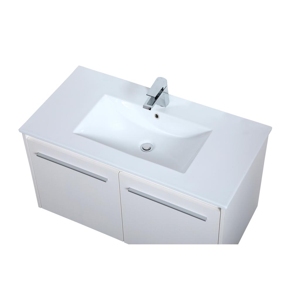 36 inch  Single Bathroom Floating Vanity in White. Picture 9