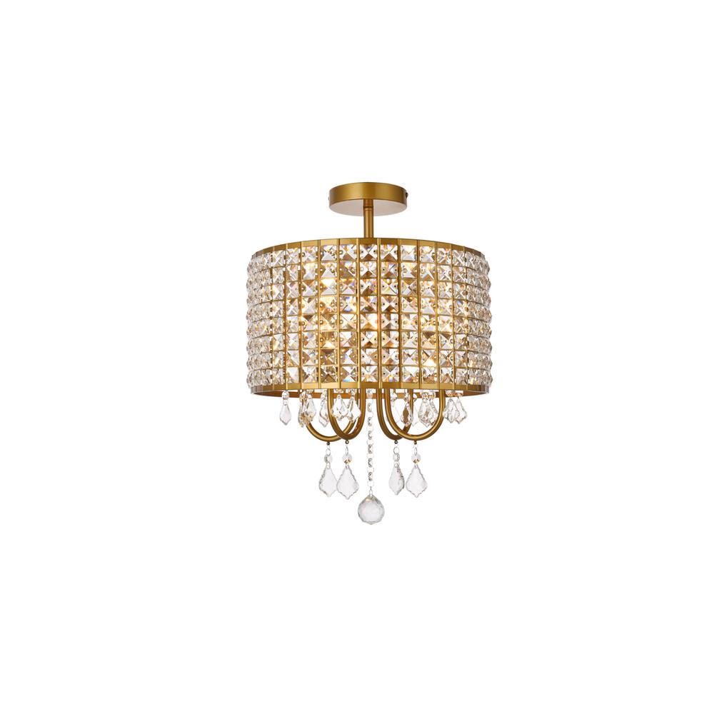 Elise 14 inch flush mount in brass. Picture 1